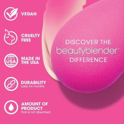 Beautyblender® | Nova Beauty Blender Makeup Sponge, Super-Soft Foam Easily Blends Foundations, Powders & Creams, Made in USA, Reusable, Washable, Streak Free Application, Vegan, Cruelty Free
