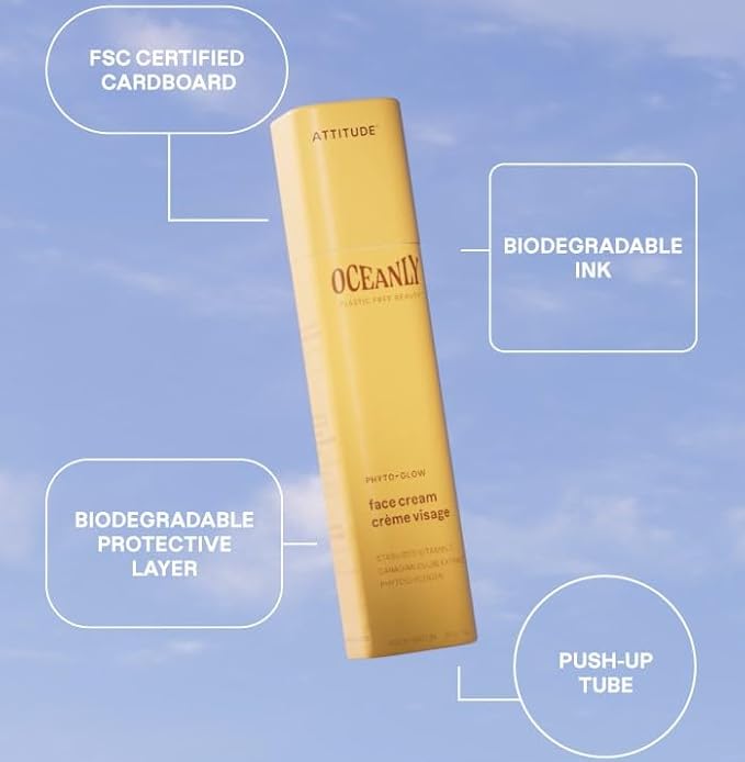 ATTITUDE Oceanly Glow Trio Skincare Box Set, EWG Verified, Plastic-free, Plant and Mineral-Based, Vegan, PHYTO GLOW, Set of 3 Travel Size Sticks