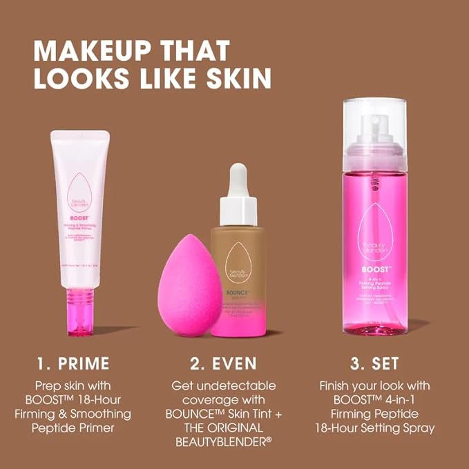 Beautyblender 12-Hour Always on Radiant Skin Tint, Breathable Serum Foundation Stays Put for All Day Long Wear, Infused with Hyaluronic Acid & Niacinamide, Tan 4