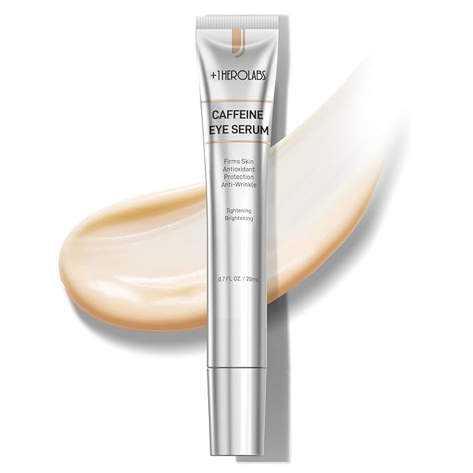 Caffeine Eye Cream for Dark Circles, Puffiness & Puffy Bags - Under Eye Serum with Caffeine, Niacinamide, Hyaluronic Acid, Vitamin E & Peptides, 0.7 Fl Oz (Pack of 1)