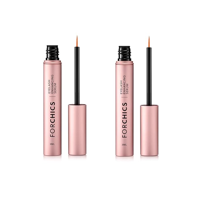 ForLash by ForChics: 2 Pack Ultimate Eyelash Hormone-Free Growth Serum for Enhanced Fuller, Thicker, Longer Lashes - Regrowth Booster, Organic Formula, Vegan & Cruelty-Free