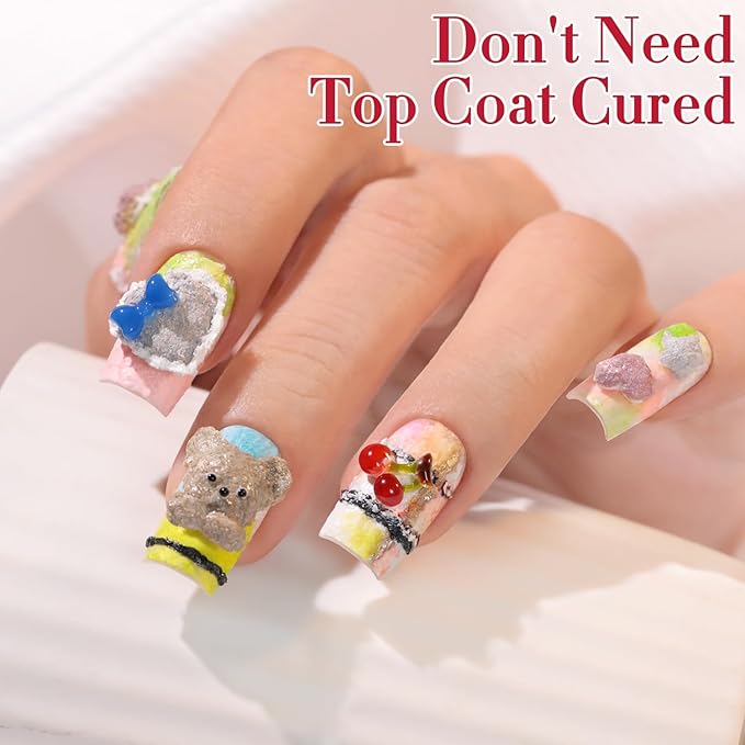 Double Rhythm 3D Nail Gel Solid Sculpting Gel for Nail Art Non-Sticky Hard Gel for Building Carving Molding Nail Extension Soak Off UV/LED Salon Home DIY 0.5 Oz (Gypsum White)