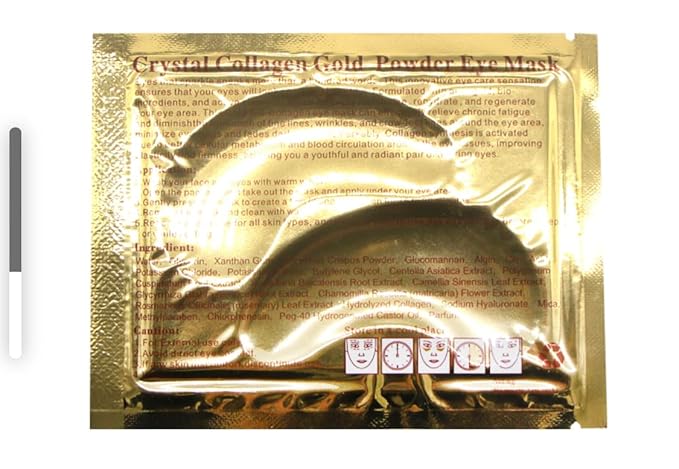 Golden Under Eye Mask (12 Pair) Amino Acid & Collagen Under Eye Mask for Face, Dark Circles and Puffiness, Wrinkles Beauty & Personal Care