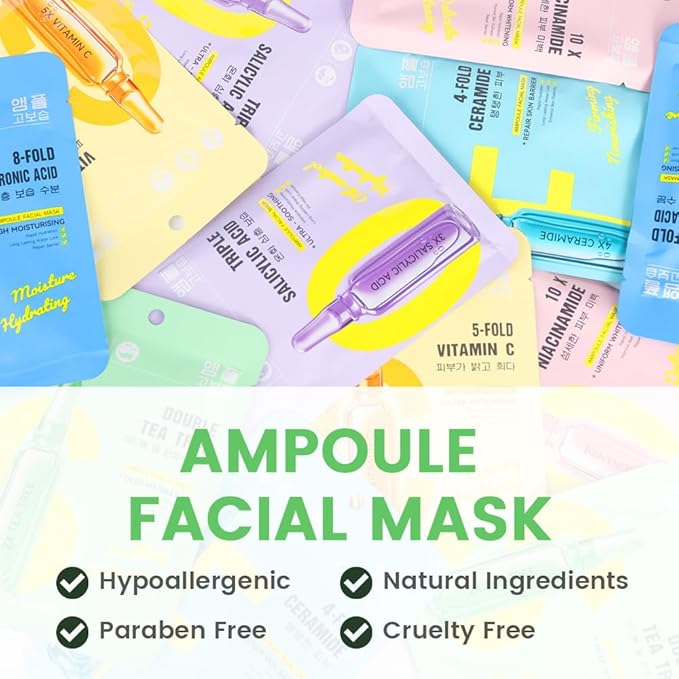 Tea Tree Face Masks Skincare,Nourish,Deep Moisturizing,Atural Skin Care Spa Face Mask,Hydrating Smoothing Face Masks for Women Men,for All Skin Types 6 Pack