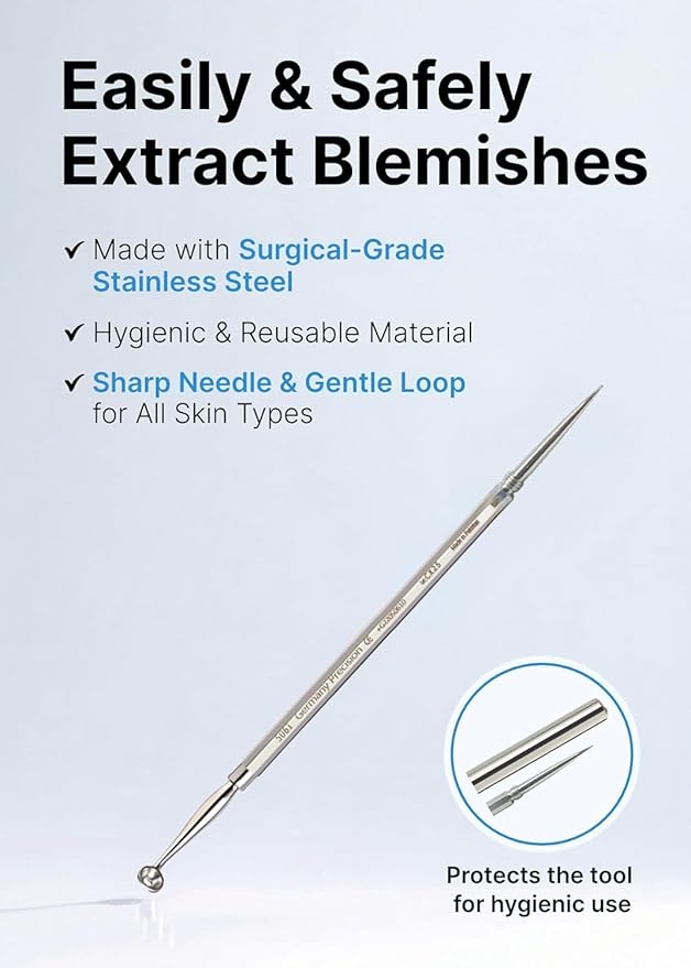 EasyDerm Multi-Step Pimple Patch Set – 4-Type Korean Pimple Patches + Free 2-in-1 Dual-Tip Extractor for Complete Skincare