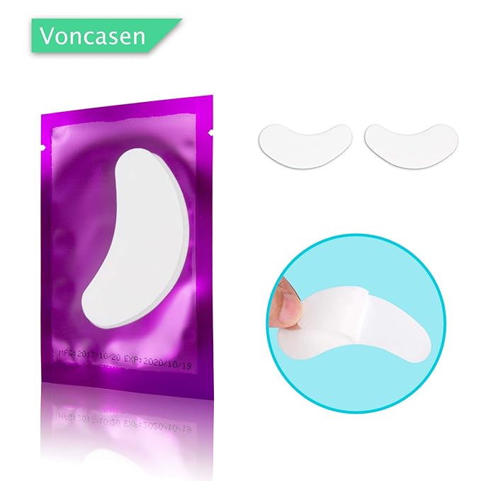 100 Pairs Set Under Eye Pads, Comfy and Cool Under Eye Patches Gel Pad for Eyelash Extensions Eye Mask Beauty Tool (Purple)