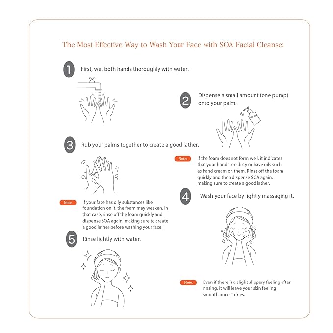 Facial Cleanse, Foaming Face Wash, Exfoliating and Hydrating Deep Skin Cleanser for Sensitive Skin