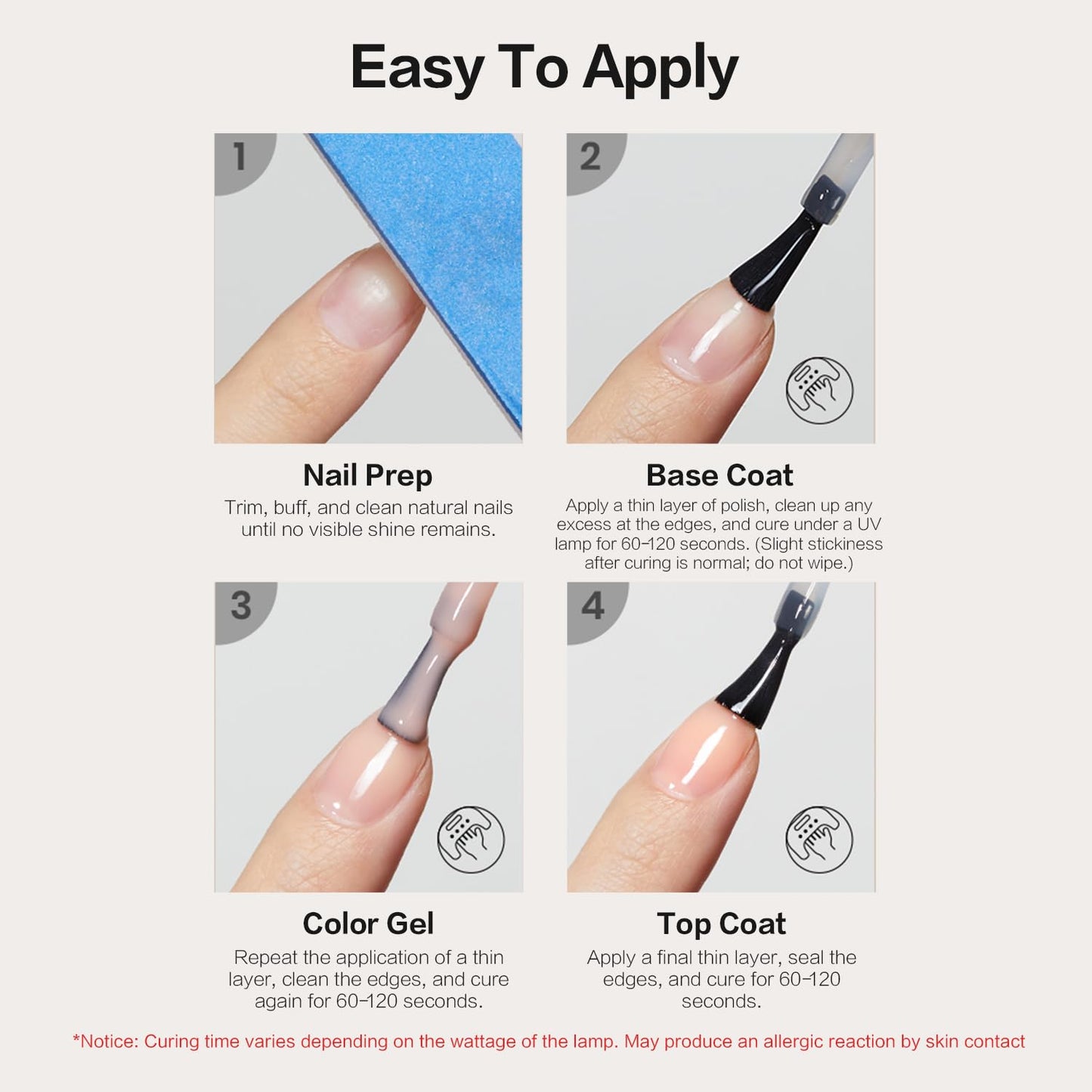 CurvLife 15ml No Wipe Top Coat Clear Glossy Gel Tips Base and 15ml Top Coat Set Soak off UV LED Drying Long Lasting Shiny nail gel polish