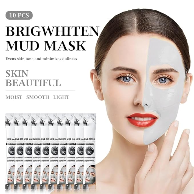 10X Collagen Anti-Aging Sleep Mask β Active Protein Technology β Intensive Hydration, Reduces Sagging & Dullness, Skin Care, Smooth & Whitilight, Cruelty-free (10PCS-Mud Mask-Dead sea mud White)