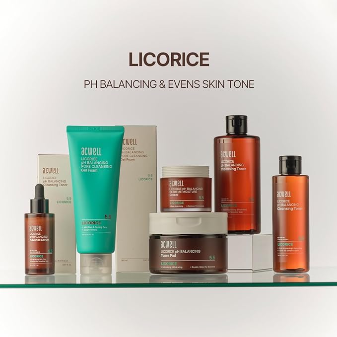 ACWELL Licorice pH Balancing Korean Toner for Cleansing 5.07 fl.oz. - Alcohol-Free PH5.5 Hydrating Facial Astringent - Skin Clarifying & Hydration Boosting Toner