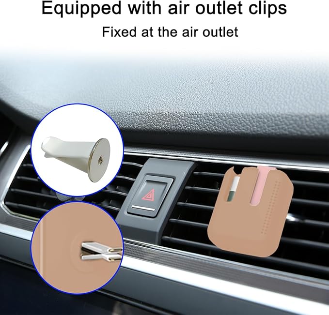 Holder for Car Air Vent, Upright Washable Lip Balm Protector for Women Girls, Auto Interior Space Saving Accessories, Universal for Vehicle, Truck and More(Brown)