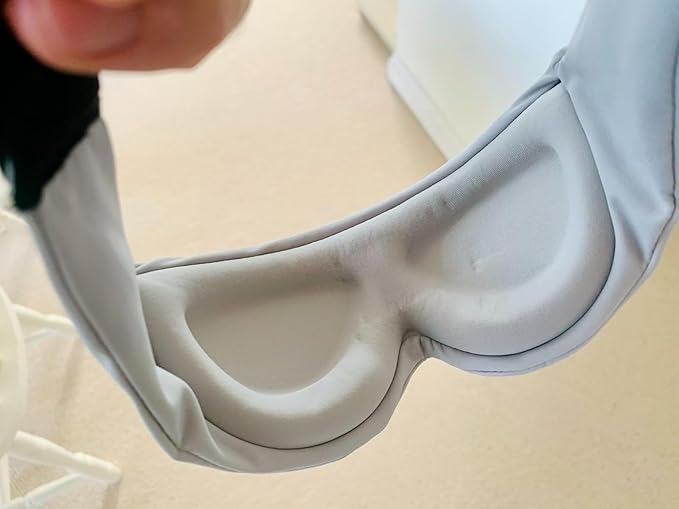 ALASKA BEAR Sleep Mask for Side Sleepers Patented Design, Cup-Shaped and Extra-Soft, 100 Blackout Eye Mask Shades Cover for Men and Women Home or Travel, Machine Washable, Pale Grey