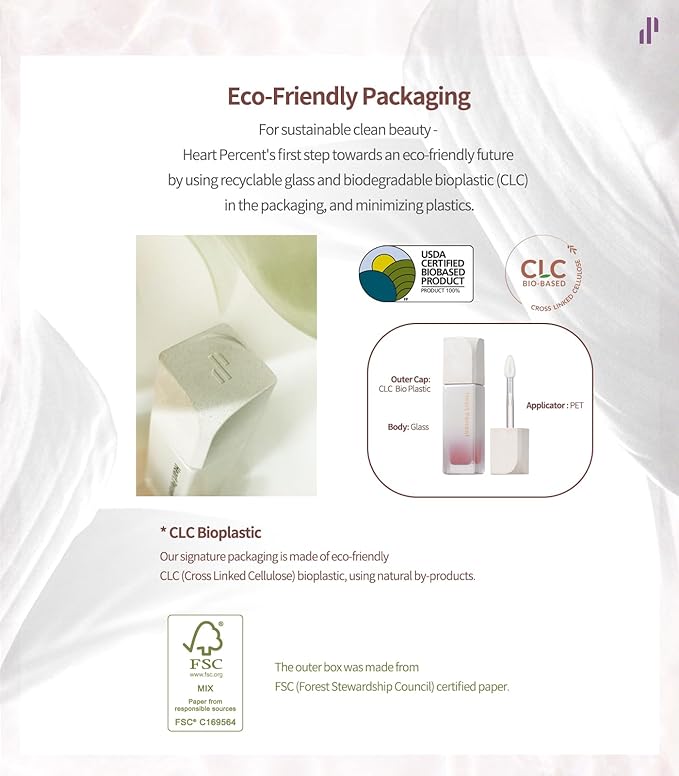 Heart Percent Dote On Mood Pure Glow Tint, Watery & Lightweight Moisturizing Lip Stain Long Lasting Liquid Lipstick 6.8g, #15. Viva Plum