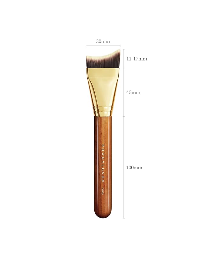 Desert Oak Series Mermaid Tail Foundation Brush - Airbrush - Filter Finish for Liquid & Cream Foundation, Bubinga Wood Handle (CM 193)