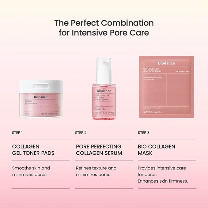 BIODANCE Pore Perfecting Collagen Peptide Serum, Skin Firming & Radiance Boost, Plumping, Pore Care, Makeup Prep Serum for All Skin Types, Korean Skincare | 1.01 fl.oz x 1 ea