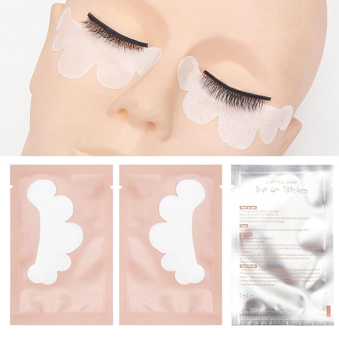 100 Pair Eye Under Gel Pads Eyelash Extensions Patches,Lash Extension Lint Free Under Hydrogel Eye Mask Pads Beauty Tools (Pink)