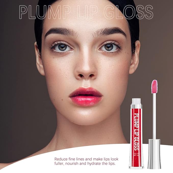 ibcccndc Lip Plumper gloss,Natural Lip Plumper,High Shine Lip Plumper,Lip Enhancer for Fuller,Sexy Lip Gloss,Shiny Lip Gloss For Girls and Women (5)