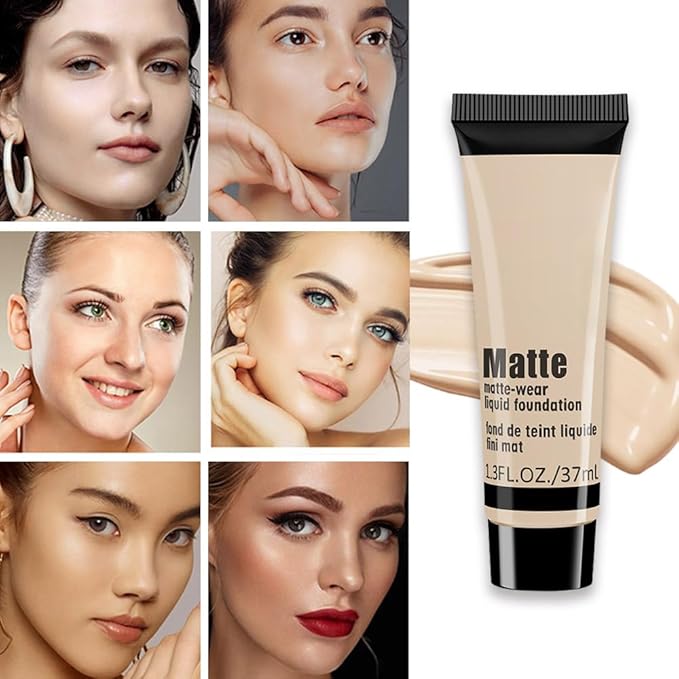 1 Pack Liquid Foundation Cream for Face Makeup,Durable Full Coverage Matte Concealer Make Up,Oil Control & Waterproof Base Primer -1 Fl.Oz (BEIGE 3#)