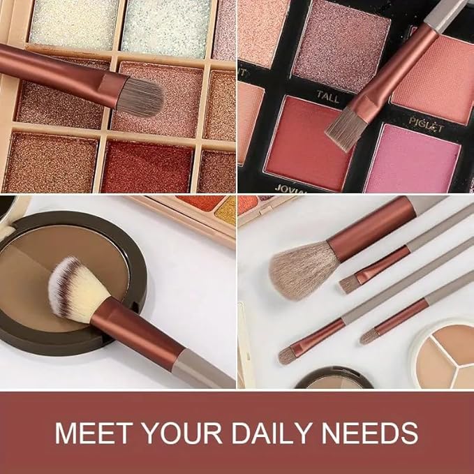 Foundation Makeup Brush Set Kit | 13 Pcs Premium Synthetic Kabuki Eye Shadows Make Up Brushes + 1 Sponge + 1 Brush Bag for Travel and Home Use (GREEN)