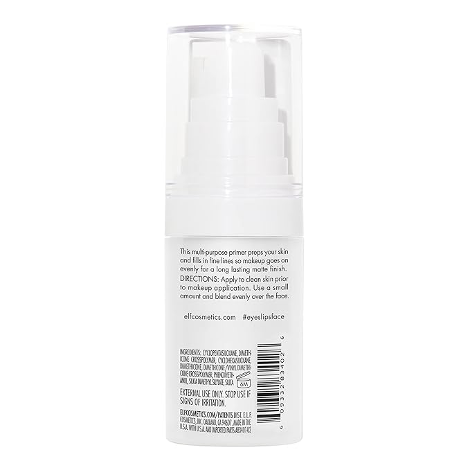 e.l.f. Mineral Infused Face Primer, Primer For A Smooth Foundation Base, Fills In Fine Lines & Refines Complexion, Vegan & Cruelty-free, Small