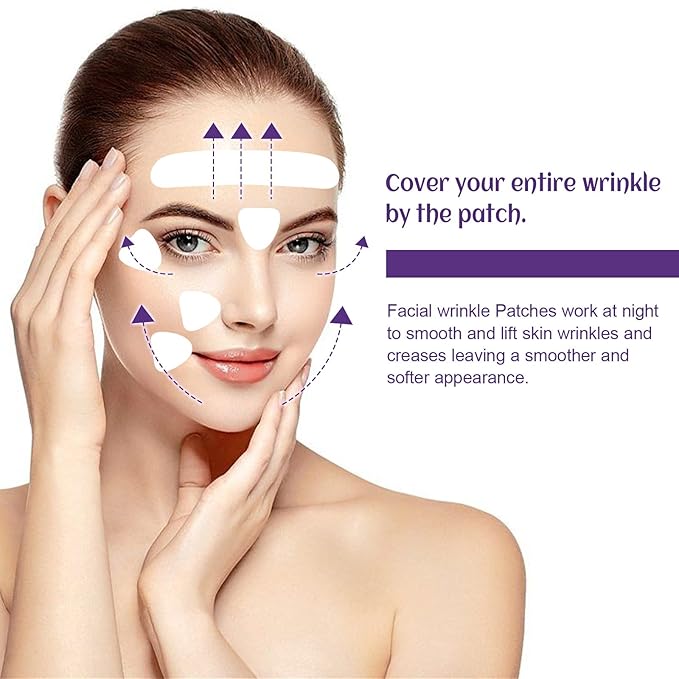 100 Pcs Face Tape for Wrinkles Lasting Face Lift Tape Overnight Invisible Silicone Face and Forehead Wrinkle Patches Neck Jowls Eye Cheek Chin Facial Lifting Instant Wrinkle Remover Strips
