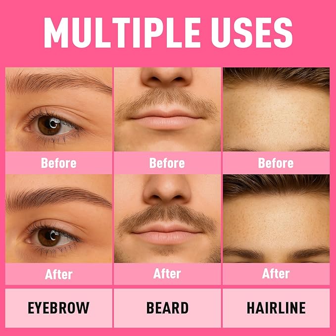 Dual Ended Microblading Eyebrow Pen - 2 in 1 Liquid Eyebrow Pencil with Brow-Fection Angled Brush & Precise Detail Brush-Tip, Shapes & Fills HairLike Looking Brows, Lasts All-Day, Soft Black