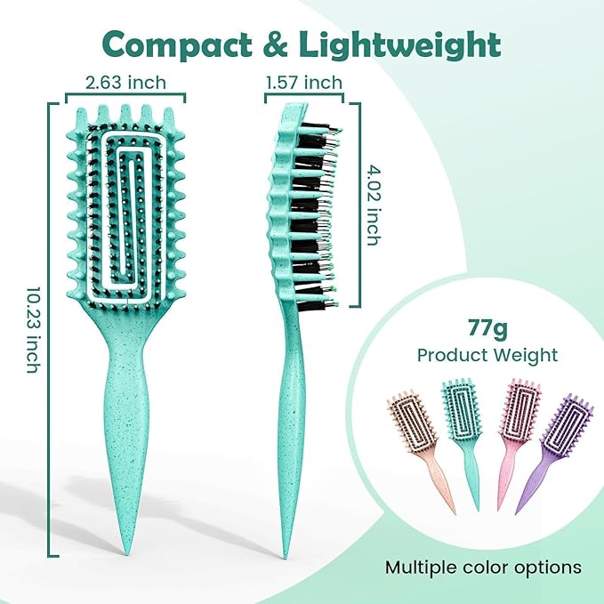 Curl Defining Brush, Curly Hair Brush Defining with Side Gear for Combing, Shaping, and Styling Curly Hair, Lightweight Candy Brush Suitable for All Wet or Dry Hair Types for Women and Men