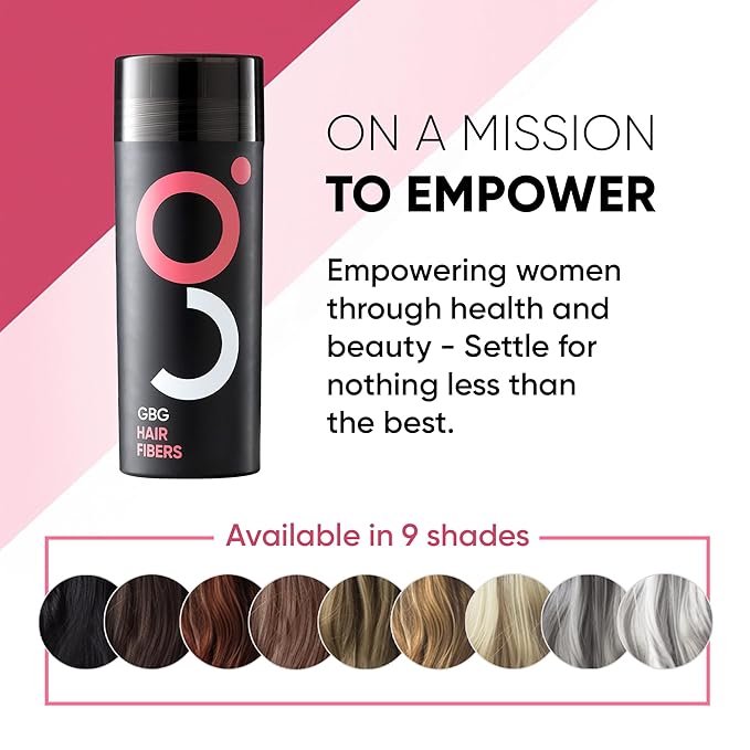 GBG Hair Fibers for Thinning Hair & Bald Spots (Light Brown) - 25g Bottle - Conceals Hair Loss - Instant Cover Up & Volume in 30 Seconds, Hair Powder for Women & Men - Cruelty Free