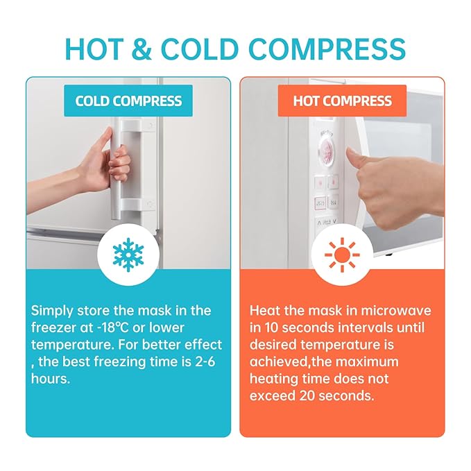 Ice Pack Face Eye Mask for Dark Circles and Puffiness,Gel Cold Cooling Face Mask for Migraines, Headache, Stress and Relaxation (Blue)