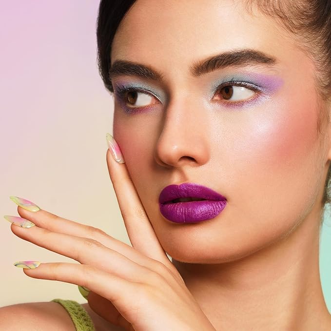 Oulac Matte Liquid Purple Lipstick for Women, Fuchsia Long lasting Lip Stain, Waterproof Highly Pigmented Creamy Formula Lipstick with Vitamin E, Vegan & Cruelty-Free, 4.5ml (MS02)