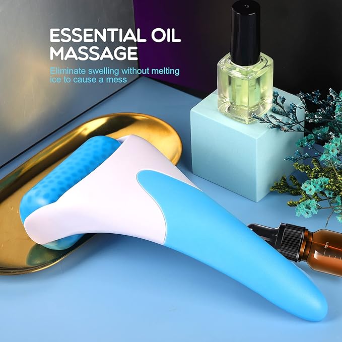 Teenitor Blue Ice Roller for Face, Ice Face Roller, Face Massager Tool, Puffiness Migraine Pain Relief and Minor Injury, Face Roller Skin Care