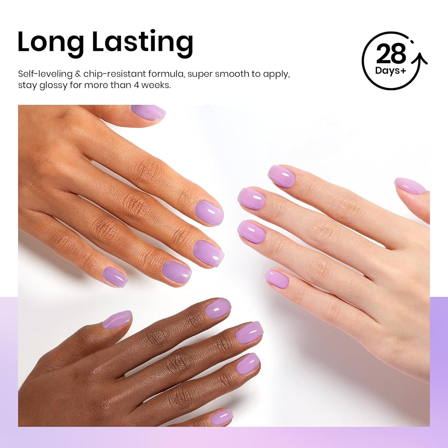 Beetles Purple Gel Nail Polish, 15ML Pastel Purple Jelly Gel Polish Translucent Effect Nail Concealer High Gloss Soak Off UV Sheer Lavender Spring Summer Manicure Gift for Women