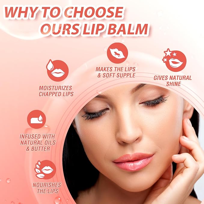 Big Brush Head Lip Glow Oil Plumping Tint, Tinted Lip Balm Transparent Lip Care, Moisturizing Non-sticky Fresh Shiny Texture Lip Oil - Strawberry (Pink)