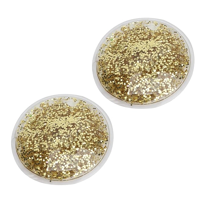 Gel Eye Pack, Hot Cold Compress Eye Gel Ice Packs Reusable Cooling Eye Cover for Dark Circles Puffiness Cold Eye Girl Women(Gold)