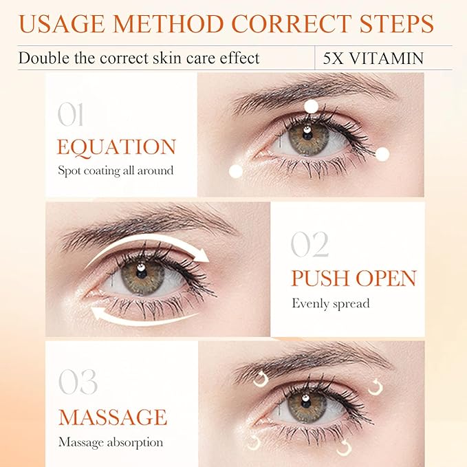 Eye Cream For Dark Circles, Vitamin C Eye Cream For Dark Circles, Puffiness and Bag, Anti Aging Eye Cream Firming Skin, Reduces Fine Lines, Moisturizing Eye Cream for Dry Skin around Eyes