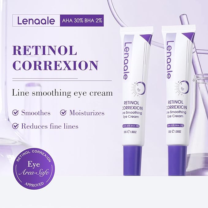 Eye Cream, Retinol Eye Cream for Dark Circles, Puffiness Anti Aging, With Hyaluronic Acid, Peptides, Caffeine Reduces Bags, Smooths Wrinkles & Fine Lines, Dark Circles Under Eye Treatment