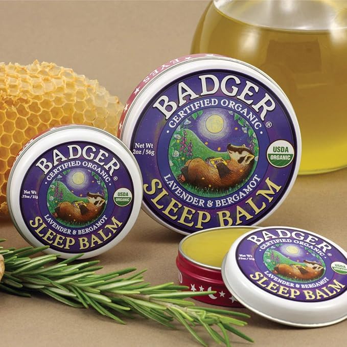 Badger - Sleep Balm, Lavender & Bergamot, Natural Sleep Balm, Scented Relaxing Balm for Children and Adults, Calming Night Balm, Organic Sleep Balm, 0.75 oz (2 Pack)