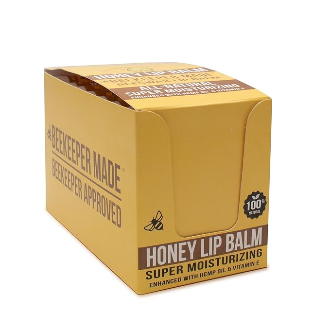 Beekeeper Made Beeswax Bulk Lip Balm, 40 Count Honey Flavor | For Men, Women, and Children. Great for Gifts, Showers, & More