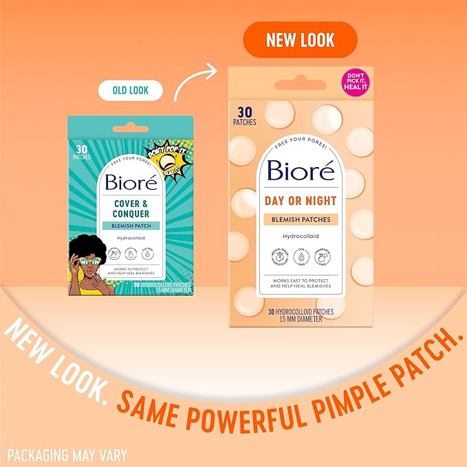 Bioré Pimple Patches, Cover & Conquer Blemish Patch, Medical Grade Ultra-Thin Hydrocolloid for Covering Zits and Blemishes, HSA/FSA Approved, 30 Count