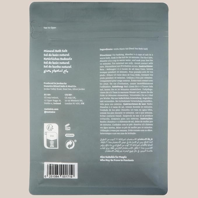 Dead Sea Salts for Soaking Relaxing Sea Salt Bath Soak for Body Rejuvenation - Natural Mineral Salts - Coarse Dead Sea Salt Unscented Bath Salts for Women & Men (8.82 oz)