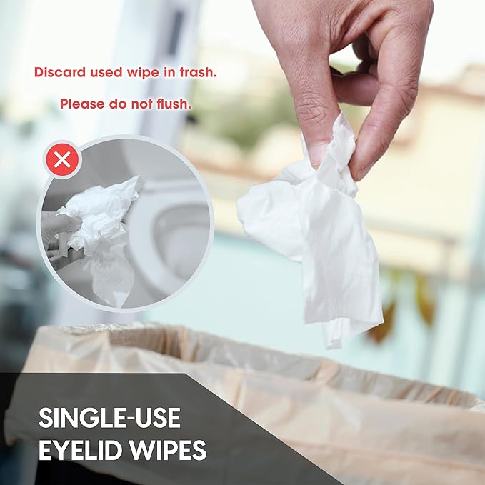 Clear C Eyelid Wipes Pre-Moistened for Dry Eyes – Rinse Free Eye Lid Cleaning Wipes – Individually Wrapped Travel Eye Wipes, 1 Box of 30