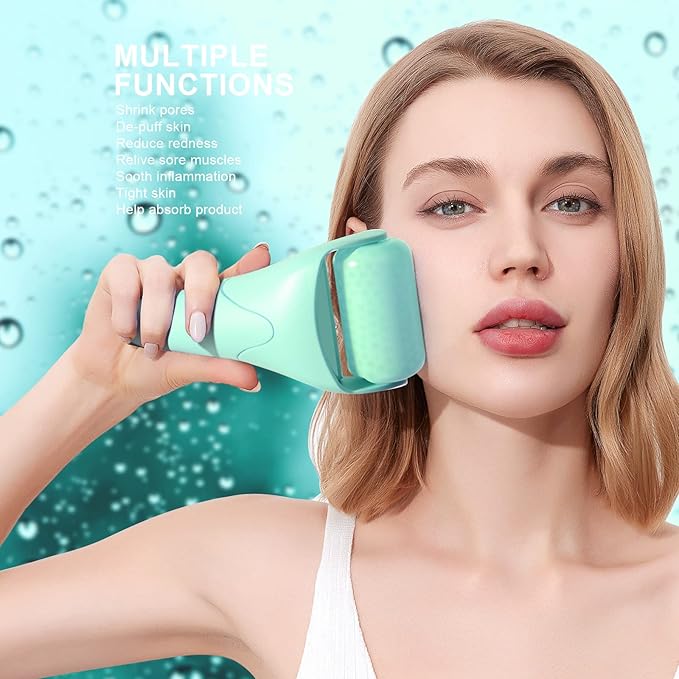 Teenitor Mint Green Ice Roller, Cold Face Roller, Ice Roller for Face & Eye Puffiness Relief, Ice Face Roller Skin Care Beauty Tools