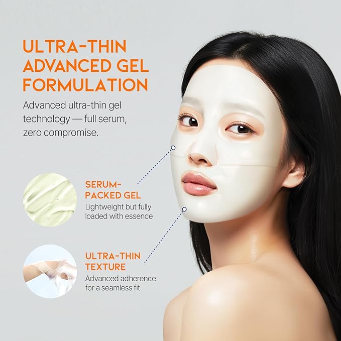 #OOTD Vitamin C Collagen Glutathione Hydrating & Firming Hydrogel Sheet Mask - Radiant Glow Gel Mask and Dull Skin (5pcs)