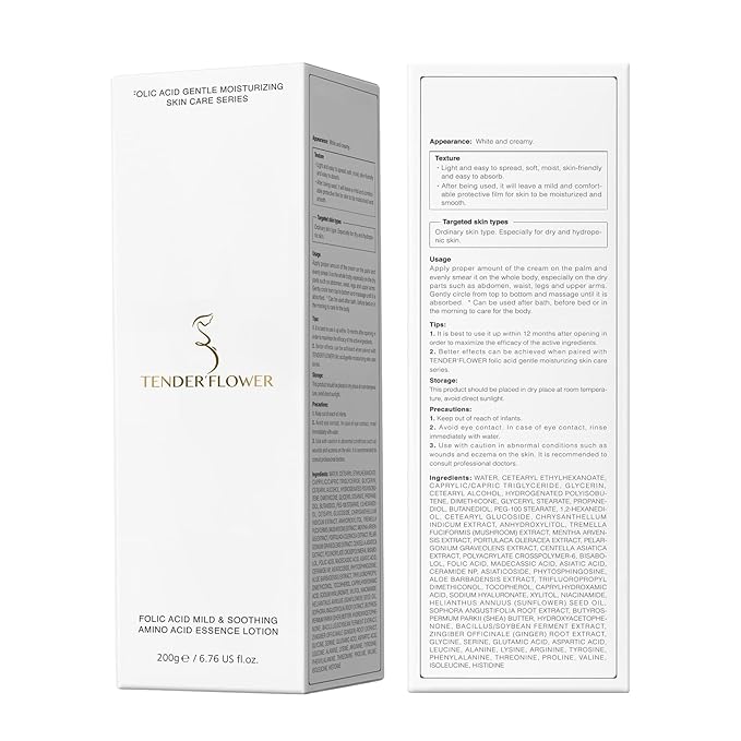 2PCS Folic Acid&Amino Acid,Essence combination of oil and lotion,Age-Defying Vegetable Glycerine for Skin Firms, Smooth, Anti Stretch Mark, Moisturizing 6.7 OZ +3.7 OZ