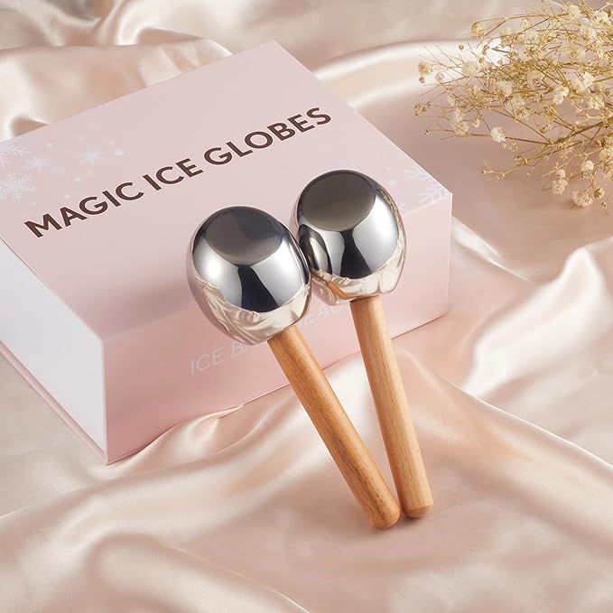 Ice Globes-Facial Skin Care Tools for Women,Ice Globes for Face-Unbreakable Steel Cooling Roller,Cryo Sticks for Face -Tighten Skin and Reduce Puffiness
