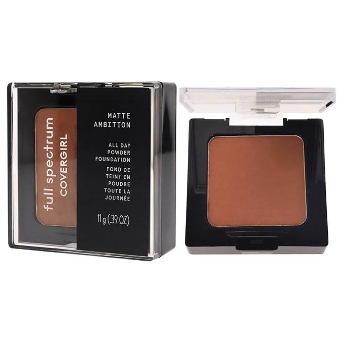 COVERGIRL Matte Ambition, All Day Powder Foundation, Deep Neutral 2, 0.38 Ounce