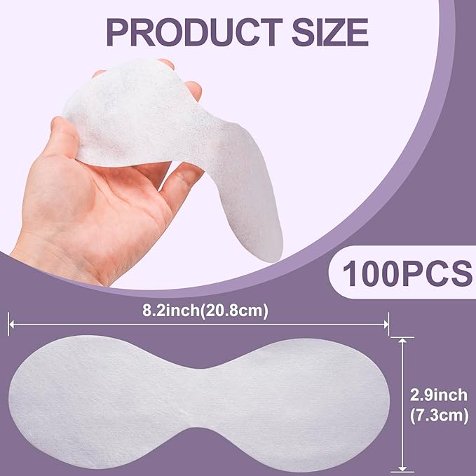 100 Sheets Disposable Eye Care Mask, Non-Woven Cotton Eye Pads for DIY Skincare, Clear Eye Mask Paper Beauty Sheets for Beauty Salon & Home Spa Use