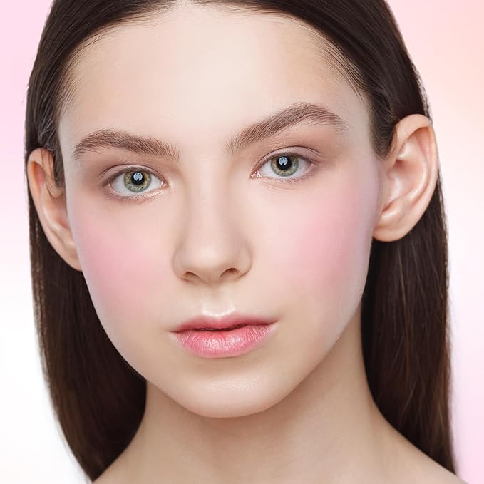 Boobeen Blush Compact for Face, Matte Powder Blush for Cheeks Powder Palette, Nude Light Blush with Puff, Blusher Makeup for a Radiant, Natural Glowing