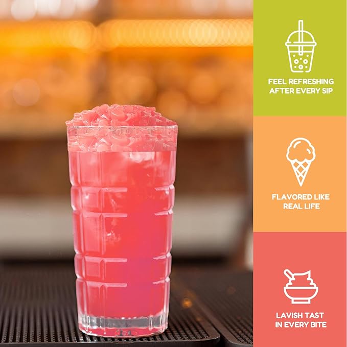 Fanale Coconut Jelly Topping nata de coco for Boba Tea | Ice Cream | Yogurt | Smoothie | Milk Tea | Desserts (Sakura Heart Shaped, 6.6 lb) JEL030