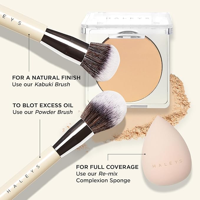 HALEYS Re-cover Pressed Powder Foundation Makeup (3.25) - Buildable Medium-to-Full Coverage, Oil Control & All-Day Comfortable Wear - Versatile Powder That Conceals Imperfections